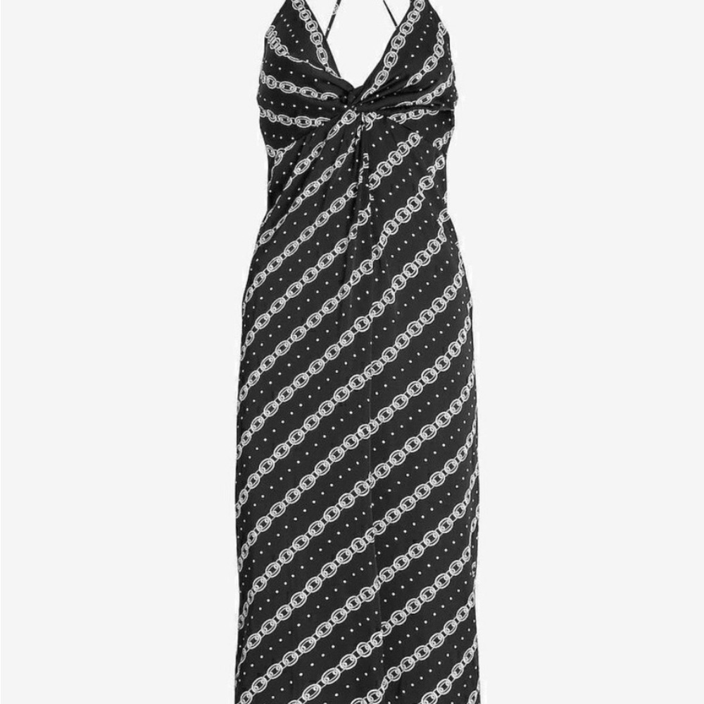 Express Chain Link Printed Slip Dress. - Picture 4 of 8